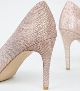 Rose Gold Glitter Court Shoes New Look Vegan