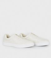 Off White Leather-Look Trainers New Look Vegan