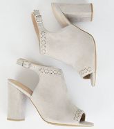 Grey Comfort Flex Laser Cut Heels New Look