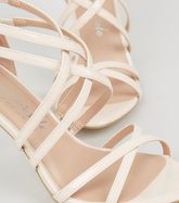 Cream Patent Strappy Stiletto Heels New Look Vegan