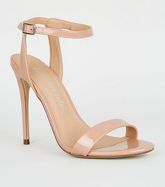 Pale Pink Patent 2 Part Stiletto Heels New Look Vegan