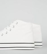 White Canvas High Top Trainers New Look