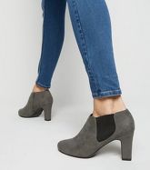 Wide Fit Grey Block Heel Chelsea Shoe Boots New Look Vegan