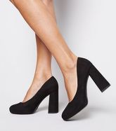 Wide Fit Black Suedette Platform Courts New Look Vegan