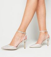 Silver Diamanté Embellished Court Shoes New Look Vegan