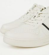 Off White Leather-Look Side Panel Trainers New Look Vegan