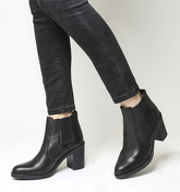 Office Laura Mid Heel Chelsea Boots BLACK LEATHER