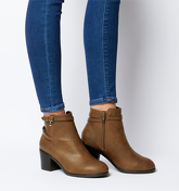 Office Attract-ankle Strap Boot TAN WITH OFFICE BRANDED CHARM