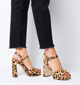 Office Husky Square Toe Platform LEOPARD PONY LEATHER