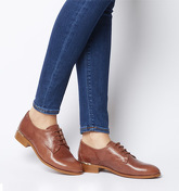 Office Format Lace Up With Heel Clip TAN LEATHER