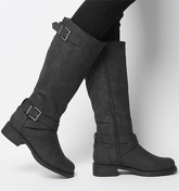 Office Kamel- Biker Knee Boot BLACK