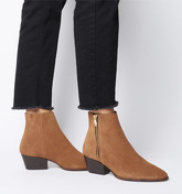Office Altered- Western Zip Boot BROWN SUEDE SNAKE RAND