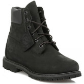 Timberland  Womens 6 Inch Premium Black Nubuck Leather Boots  women's Mid Boots in Black