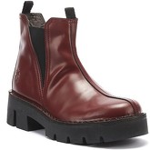 Fly London  Baco Womens Red Leather Boots  women's Low Ankle Boots in Red