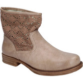 Francescomilano  ankle boots light brown leather textile AG530  women's Low Ankle Boots in Brown