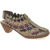 Rieker  Sina Leather Woven Heeled Shoes  women's Court Shoes in Beige