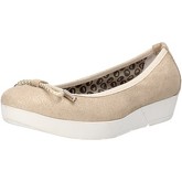 Keys  ballet flats platinum suede textile AG771  women's Shoes (Pumps / Ballerinas) in Gold