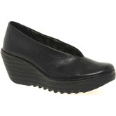 Fly London  Yaz Ladies Black Leather Wedge Heeled Shoes  women's Shoes (Pumps / Ballerinas) in Black