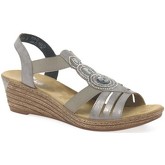 Rieker  Trio Womens Casual Slip On Wedge Sandals  women's Sandals in Grey