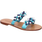 Eddy Daniele  sandals light blue satin pearls aw339  women's Sandals in Blue