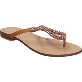 Get It  sandals leatherstrass AE65  women's Flip flops / Sandals (Shoes) in Brown