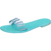 Eddy Daniele  sandals light blue plastic suede strass aw675  women's Sandals in Blue