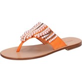 Eddy Daniele  sandals textile pearls aw243  women's Sandals in Orange