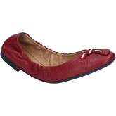 Bally Shoes  ballet flats burgundy leather textile BY24  women's Shoes (Pumps / Ballerinas) in Red