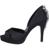 Haute Couture  courts satin strass pearls at393  women's Sandals in Black