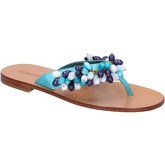 Eddy Daniele  sandals light blue satin pearls aw338  women's Sandals in Blue