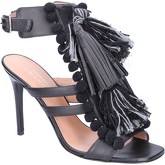 Twin Set  TWIN-SET sandals leather textile AB893  women's Sandals in Black