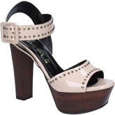 Olga Rubini  sandals patent leather studs BY316  women's Sandals in Beige
