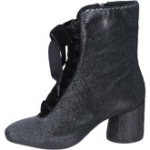Elvio Zanon  ankle boots textile leather  women's Low Ankle Boots in Black