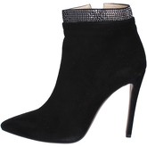 Qeste  ankle boots suede strass AY500  women's Low Ankle Boots in Black