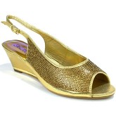 Strictly  Women's Slingback Wedge Diamante Evening  women's Sandals in Gold