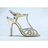 Hotsoles London  Bit of Bling Stiletto Party Heel Light Gold  women's Sandals in Gold