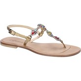 Calpierre  sandals platinum leather strass BZ873  women's Sandals in Other