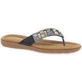 Lunar  Abigail Womens Embellished Toe Post Sandals  women's Sandals in Black