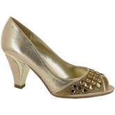Strictly  Peep Toe Silver Stone Diamante Heel Evening Shoe  women's Court Shoes in Gold