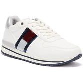 Tommy Hilfiger  Sequin Flag Runner Youth White Trainers  women's Shoes (Trainers) in White