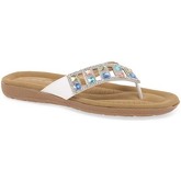 Lunar  Abigail Womens Embellished Toe Post Sandals  women's Sandals in White