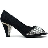 Strictly  Milan Silver Gem Mid Heel  women's Court Shoes in Black
