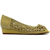 Strictly  Indi Low Wedge Perforated Sandal  women's Court Shoes in Gold
