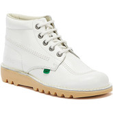 Kickers  Kick Hi White Leather Boots  women's Mid Boots in White