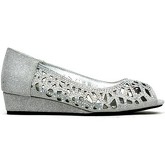 Strictly  Indi Low Wedge Perforated Sandal  women's Shoes (Pumps / Ballerinas) in Silver