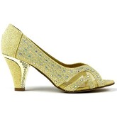 Strictly  Mannat Peep Toe Mid Heel Sandal  women's Court Shoes in Gold