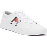 Tommy Hilfiger  Signature Leather Low Mens White Trainers  women's Shoes (Trainers) in White