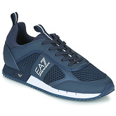 Emporio Armani EA7  BLACK WHITE LACES U  men's Shoes (Trainers) in Blue