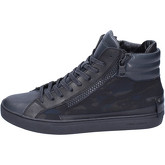 Crime London  Sneakers Leather Canvas  men's Shoes (High-top Trainers) in Black