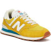 New Balance  574 Mens Yellow / Blue Trainers  men's Trainers in Yellow